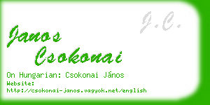 janos csokonai business card