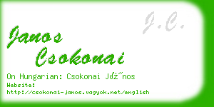 janos csokonai business card